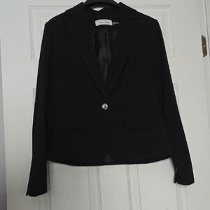 Calvin Klein Women's Elegant Black Suit Jacket Size 2